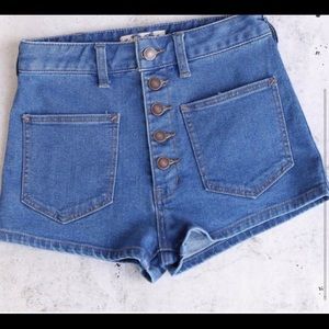 Free people high waisted denim shorts